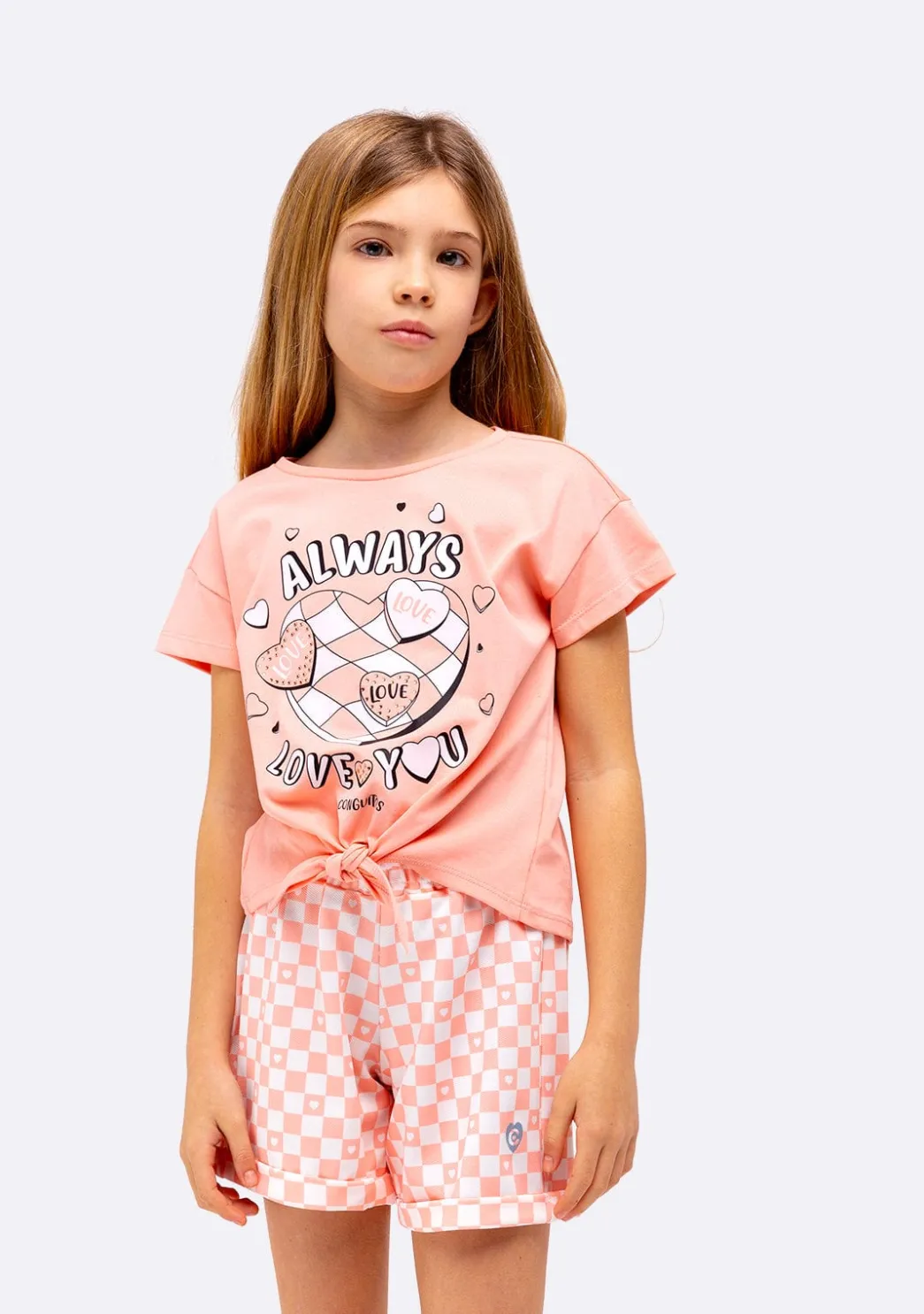 Best Short Niña Cuadros Naranja Shorts