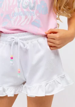 Flash Sale Short Niña Felpa Unicornio Blanco Shorts