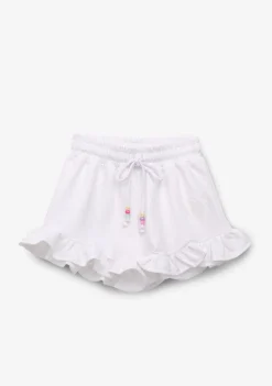 Flash Sale Short Niña Felpa Unicornio Blanco Shorts