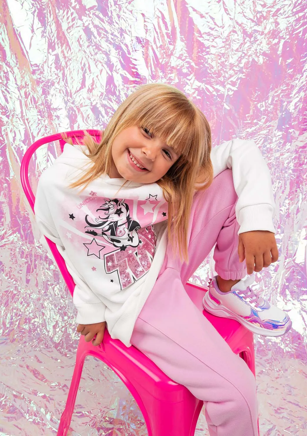 Cheap Sudadera De Niña Capucha Rock Blanco Sudaderas