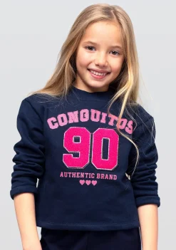 Fashion Sudadera De Niña Marino Camisetas|Sudaderas