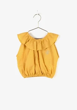 Sale Top De Niña Volante Mostaza Camisetas