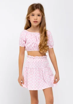 Cheap Top Niña Cuadros Rosa Camisetas