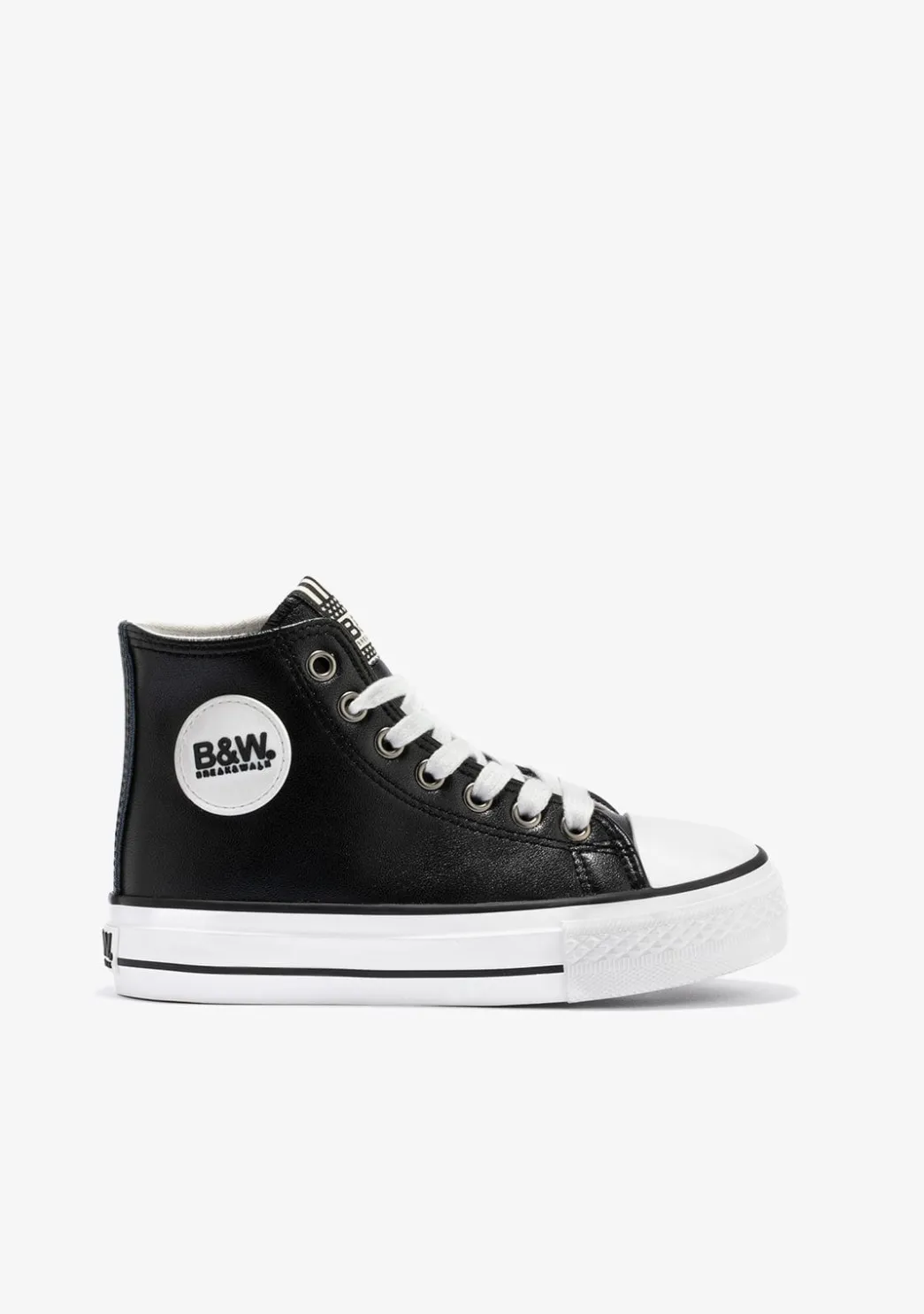 New Unisex Black Logo Hi-Top Sneakers Napa B&W Zapatillas|Zapatillas