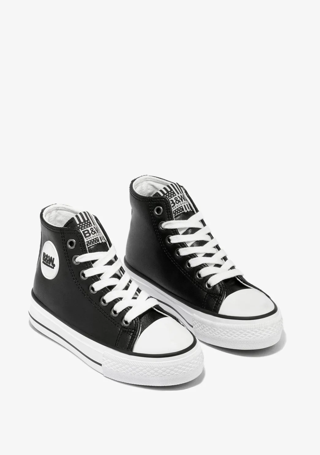 New Unisex Black Logo Hi-Top Sneakers Napa B&W Zapatillas|Zapatillas