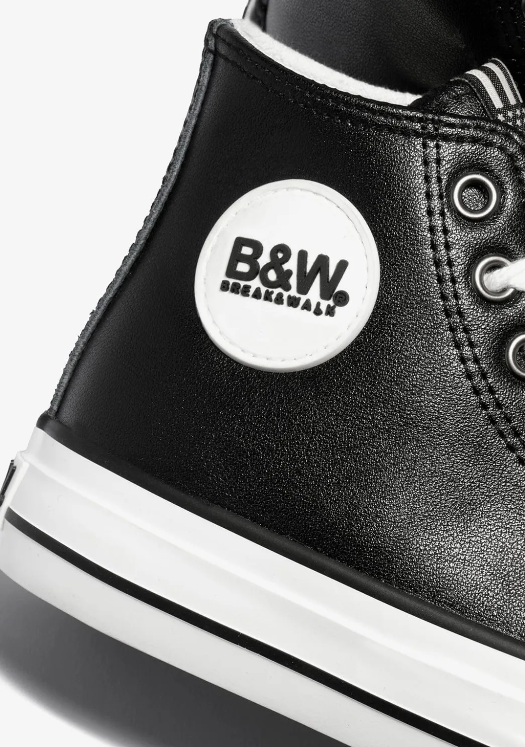 New Unisex Black Logo Hi-Top Sneakers Napa B&W Zapatillas|Zapatillas