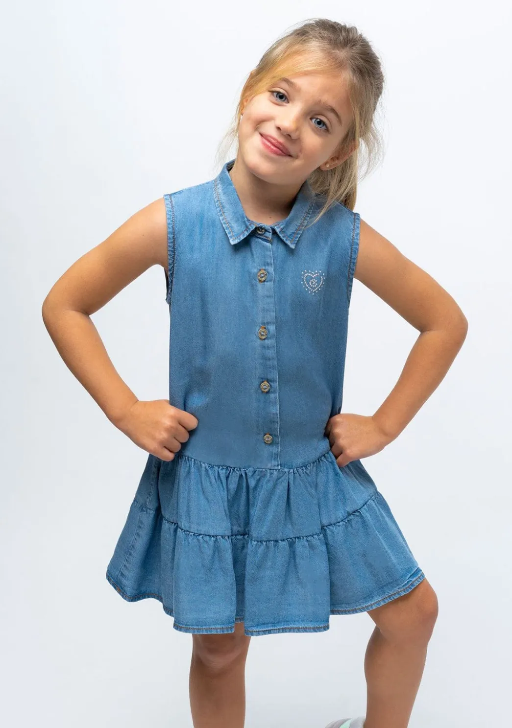 Store Vestido Camisero De Niña Denim Vestidos De Verano|Vestidos
