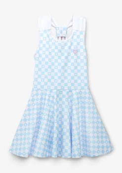 Outlet Vestido De Niña Skater Cuadros Azul Claro Vestidos De Verano|Vestidos