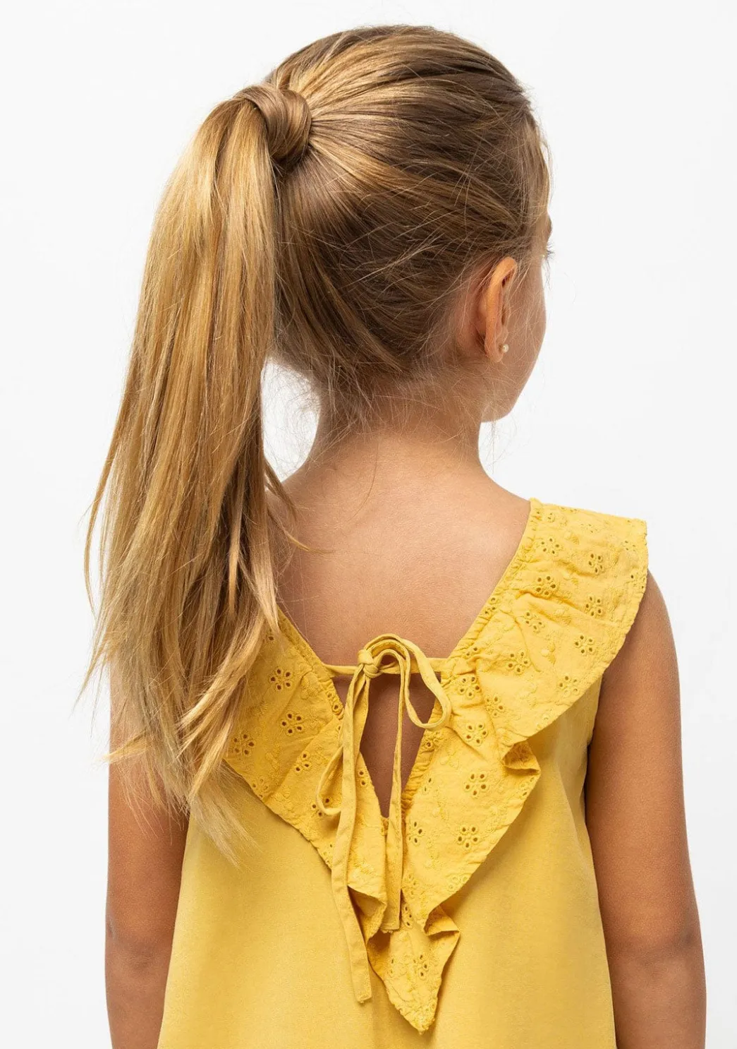 Cheap Vestido De Niña Tencel Mostaza Vestidos De Verano|Vestidos