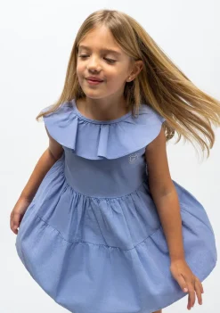 Best Sale Vestido De Niña Volante Azul Vestidos De Verano|Vestidos