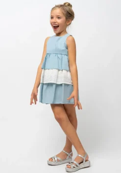 Sale Vestido De Niña Volantes Denim Vestidos De Verano|Vestidos