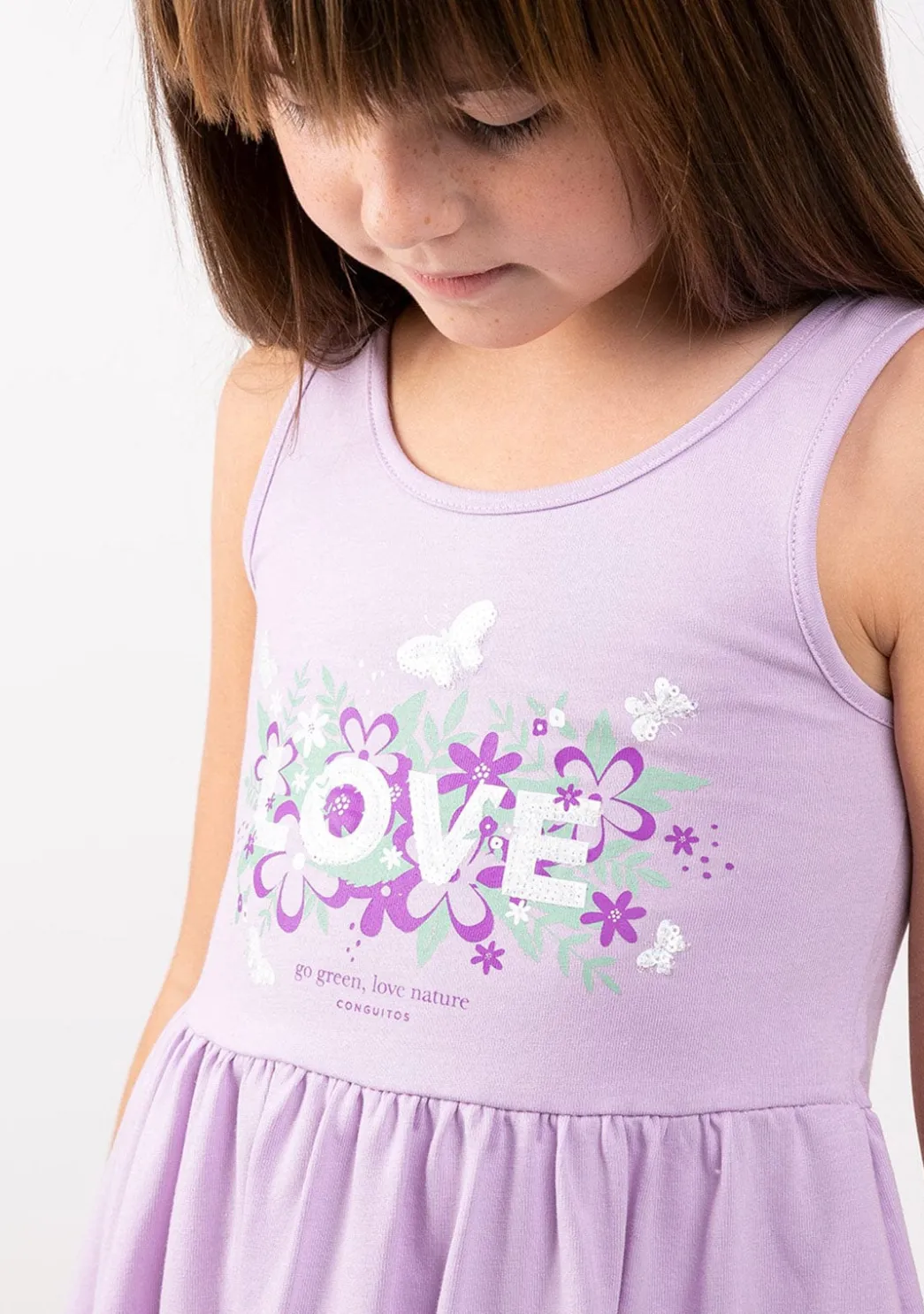Discount Vestido De Niña Volantes Love Nature Malva Vestidos De Verano|Vestidos