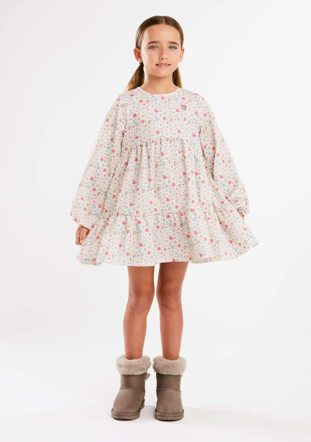 Best Sale Vestido Estampado Flores Beige Vestidos