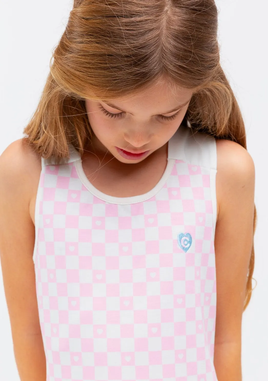Store Vestido Niña Skater Cuadros Rosa Vestidos De Verano|Vestidos
