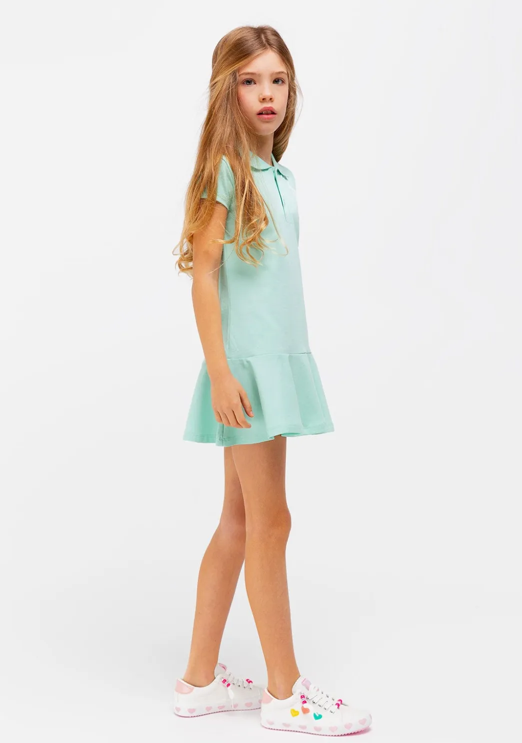 Fashion Vestido Polo Menta Niña Vestidos De Verano|Vestidos