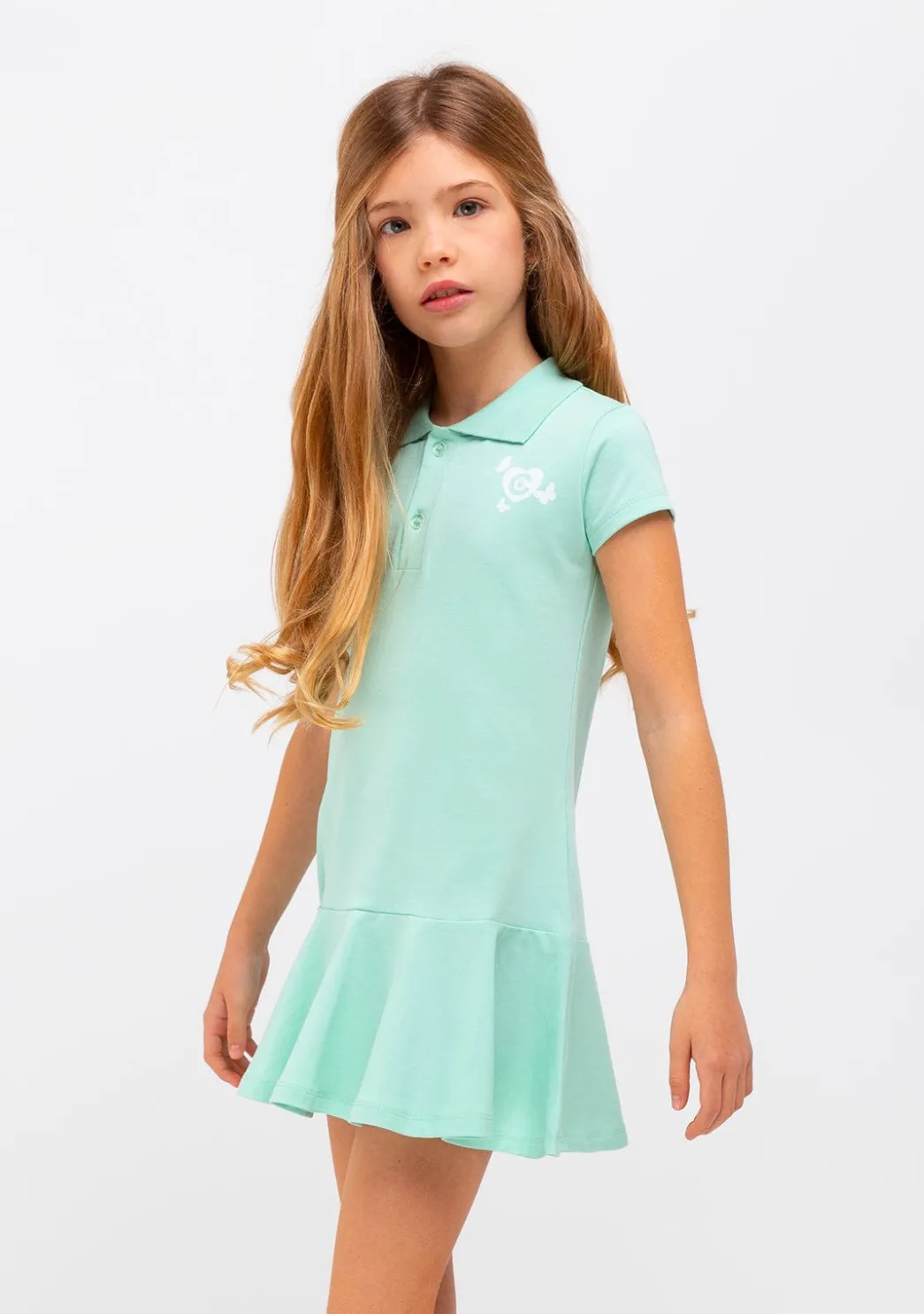 Fashion Vestido Polo Menta Niña Vestidos De Verano|Vestidos