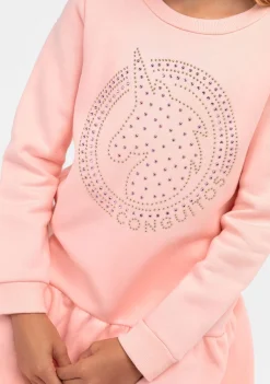 Shop Vestido Sudadera De Niña Strass Unicornio Rosa Vestidos Sudadera|Vestidos