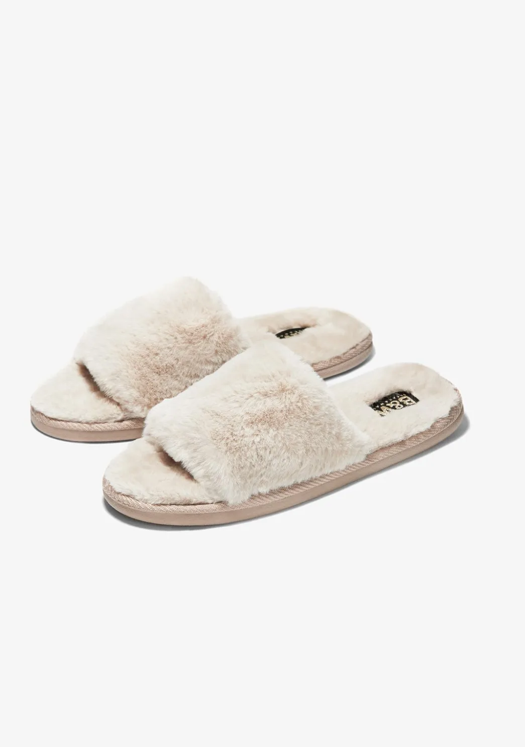 Sale Zapatilla De Casa Con Punta Abierta Beige Zapatillas De Casa|Zapatillas De Casa