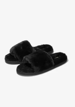Best Zapatilla De Casa Con Punta Abierta Negro Zapatillas De Casa|Zapatillas De Casa