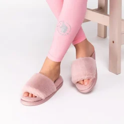 Hot Zapatilla De Casa Con Punta Abierta Rosa Zapatillas De Casa|Zapatillas De Casa