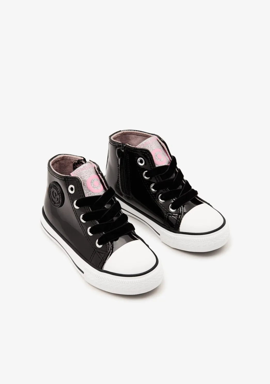 Shop Zapatillas Altas Charol Negro Zapatillas|Zapatillas