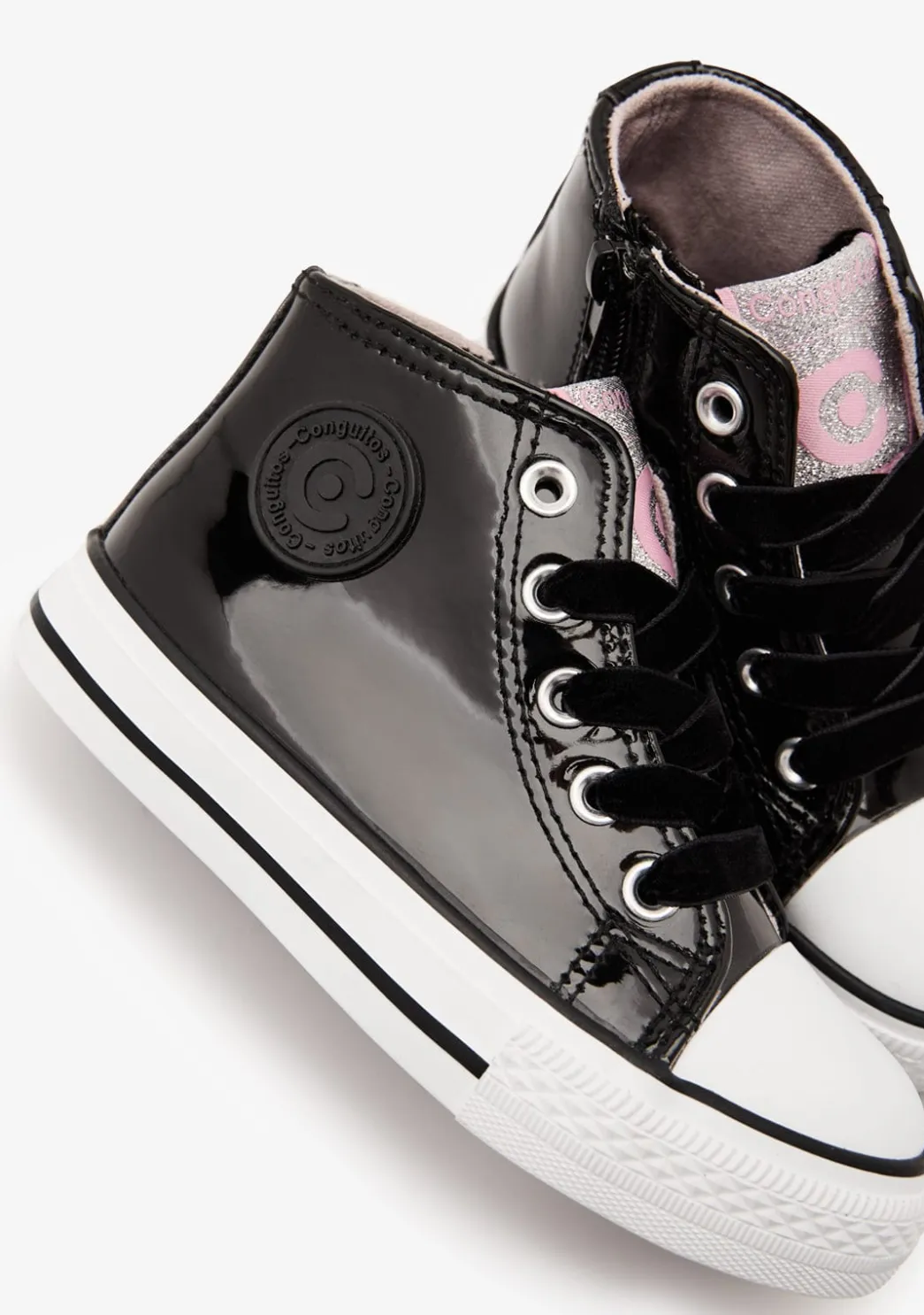 Shop Zapatillas Altas Charol Negro Zapatillas|Zapatillas
