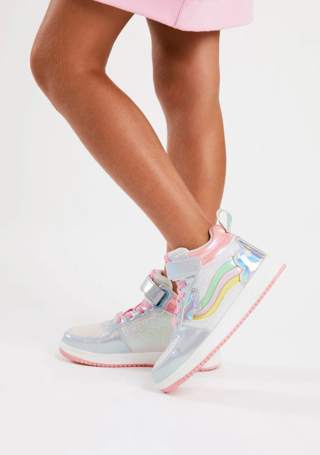 Clearance Zapatillas Altas Con Luces Arcoíris Multicolor Zapatillas Con Luces|Zapatillas