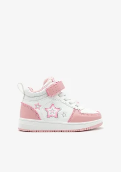 Outlet Zapatillas Altas Con Luces Estrellas Rosa Zapatillas Con Luces|Zapatillas