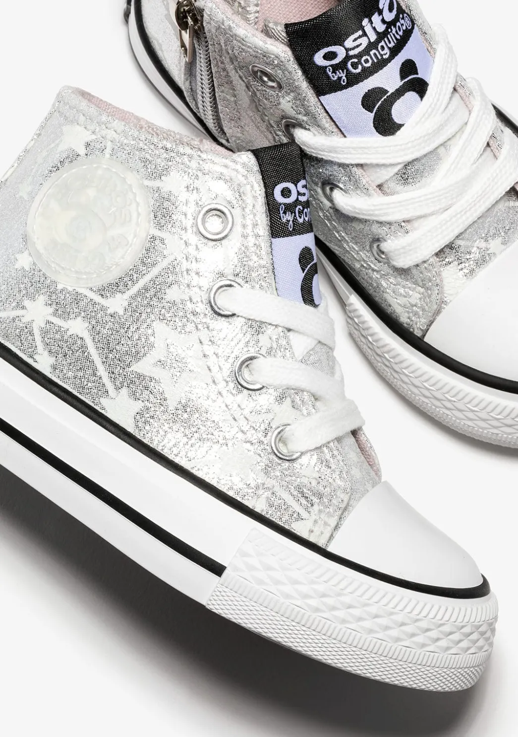 Sale Zapatillas Altas De Bebé Brillo En La Oscuridad Estrellas Plata Zapatillas|Zapatillas
