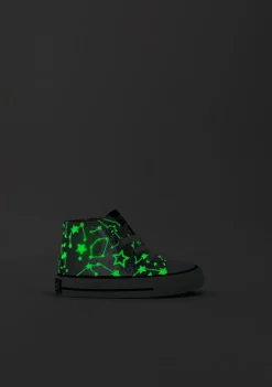 Sale Zapatillas Altas De Bebé Brillo En La Oscuridad Estrellas Plata Zapatillas|Zapatillas