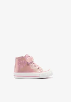 Cheap Zapatillas Altas De Bebé Charol Corazón Rosa Zapatillas|Zapatillas