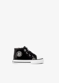 Sale Zapatillas Altas De Bebé Charol Negro Zapatillas|Zapatillas