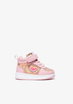Cheap Zapatillas Altas De Bebé Con Luz Corazón Rosa Zapatillas Con Luces|Zapatillas
