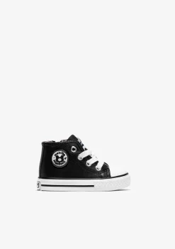 Shop Zapatillas Altas De Bebé Logo Napa Negro Zapatillas|Zapatillas