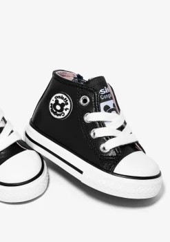 Shop Zapatillas Altas De Bebé Logo Napa Negro Zapatillas|Zapatillas
