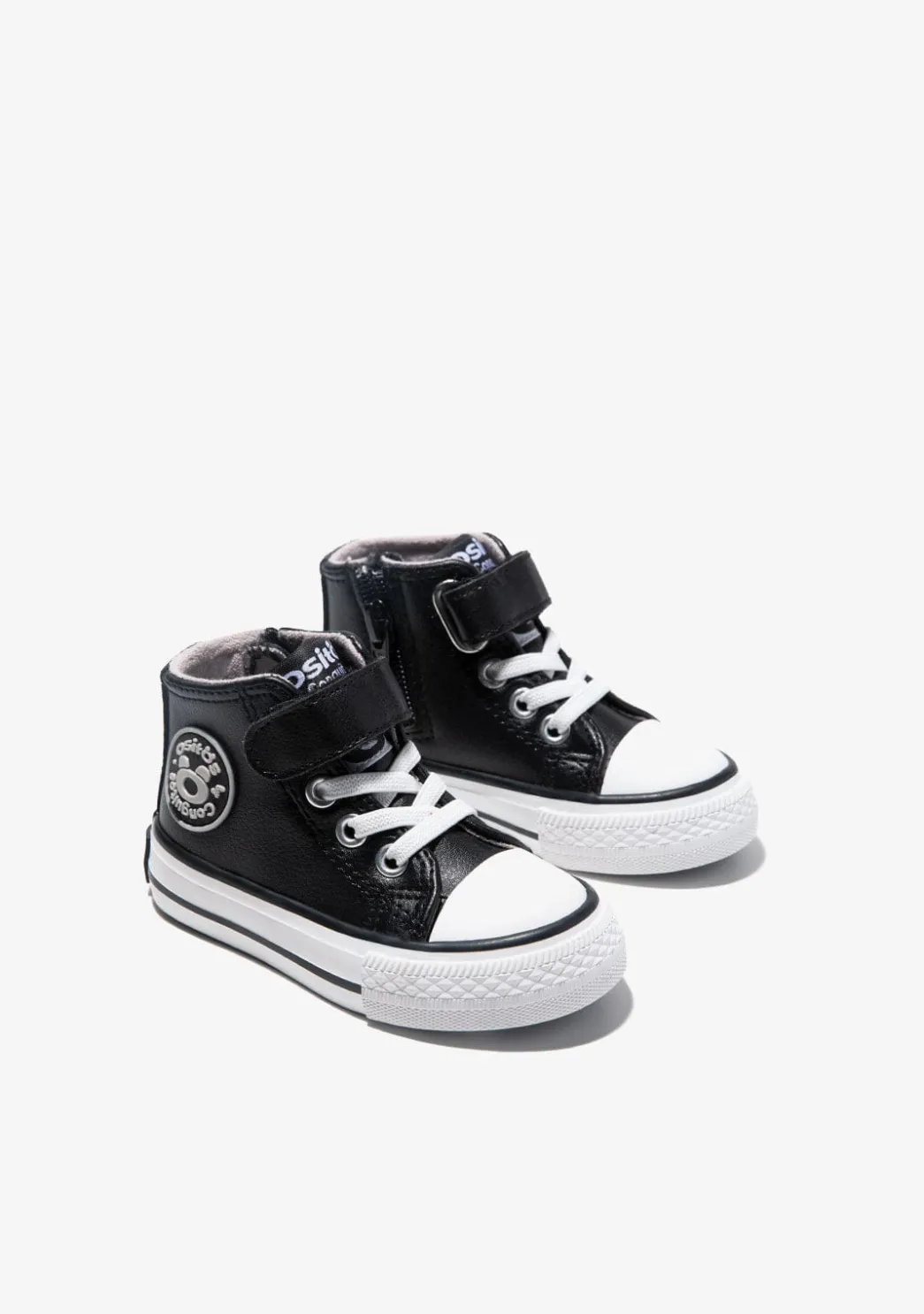 Online Zapatillas Altas De Bebé Tira Adherente Napa Negro Zapatillas|Zapatillas