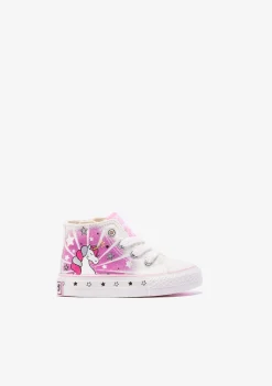 Cheap Zapatillas Altas De Bebé Unicornio Solar Lona Blanco Zapatillas|Zapatillas