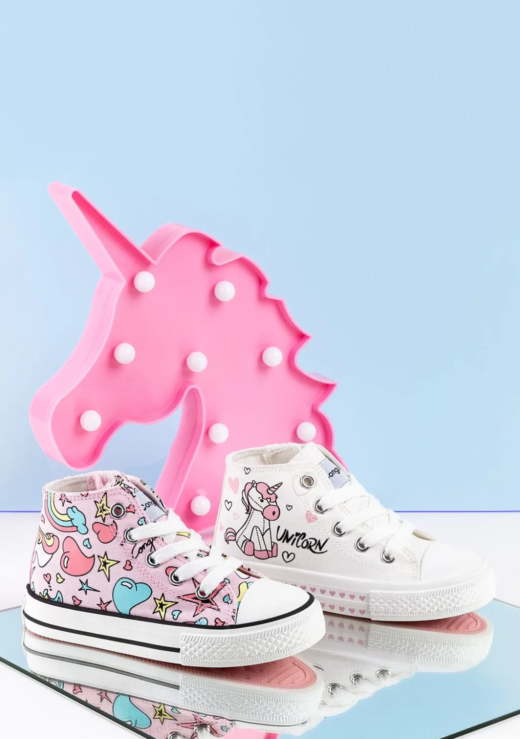Discount Zapatillas Altas De Niña Estampado Unicornio Zapatillas