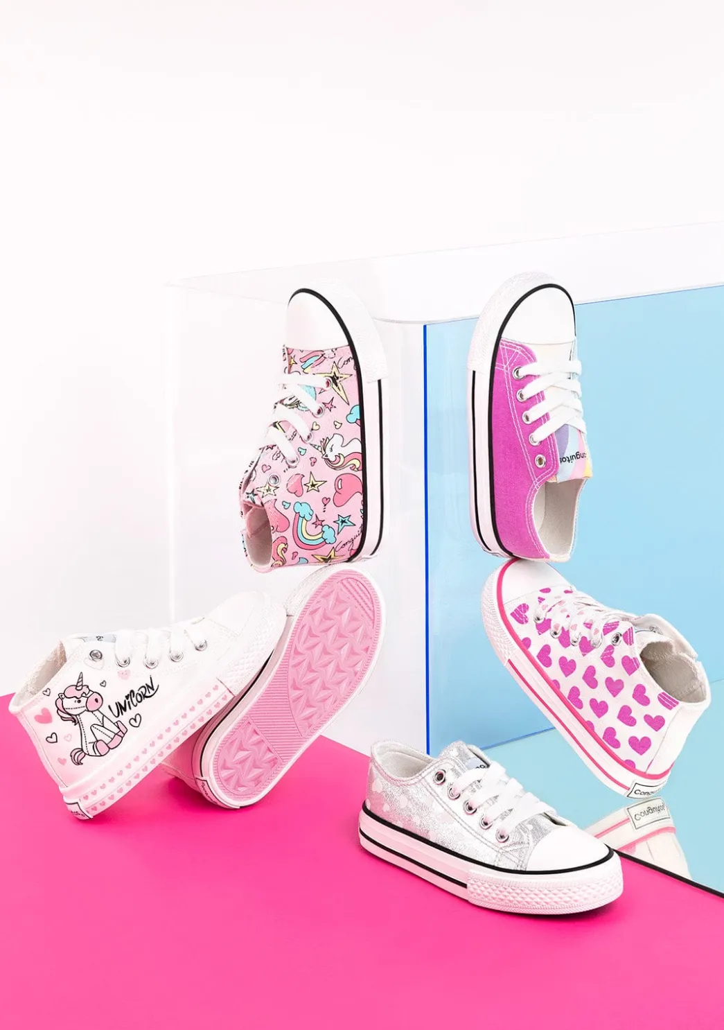 Discount Zapatillas Altas De Niña Estampado Unicornio Zapatillas