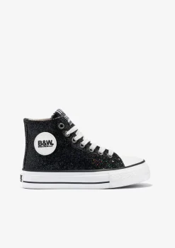 Flash Sale Zapatillas Altas De Niña Glitter Negro B&W Zapatillas|Zapatillas