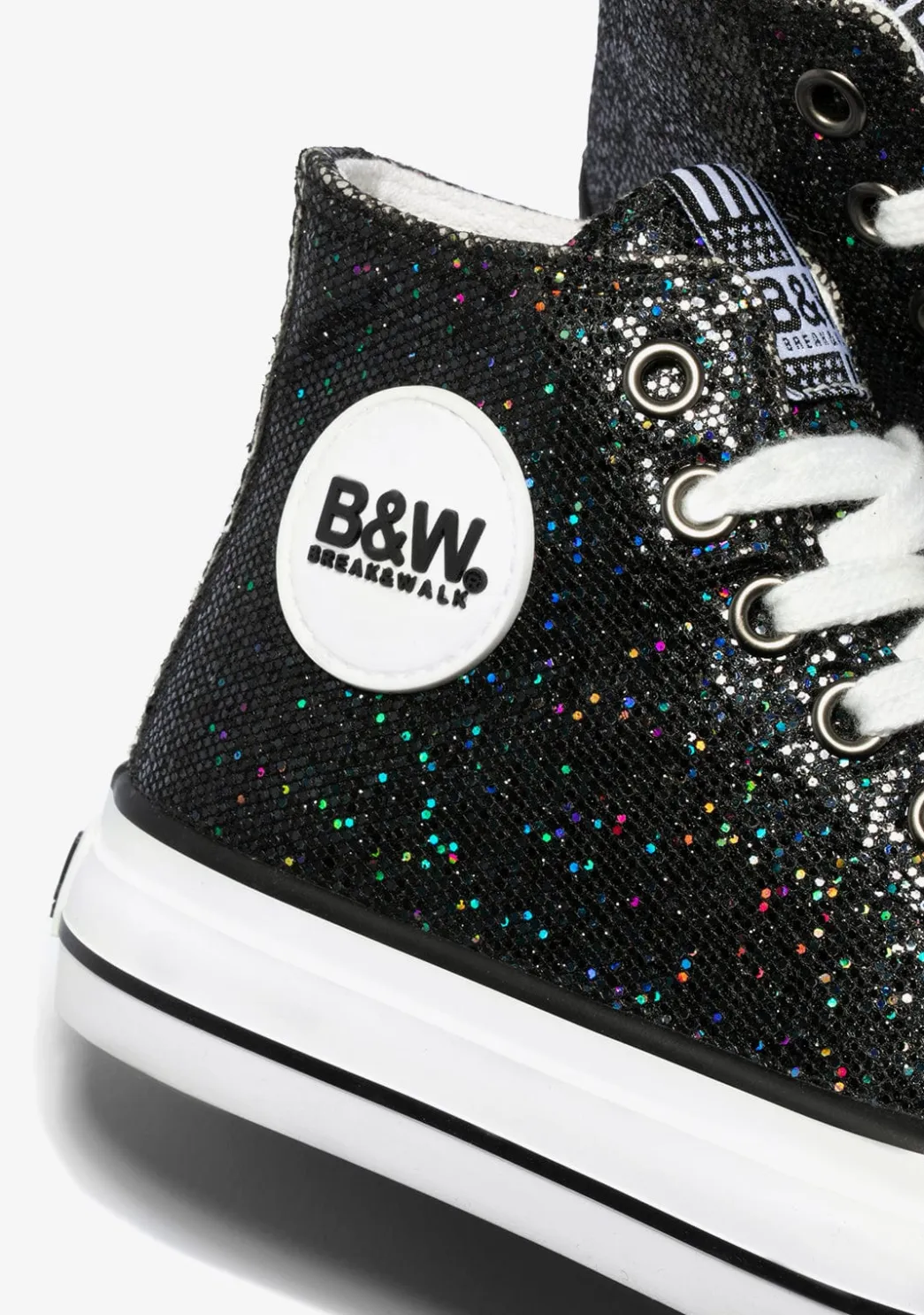 Flash Sale Zapatillas Altas De Niña Glitter Negro B&W Zapatillas|Zapatillas