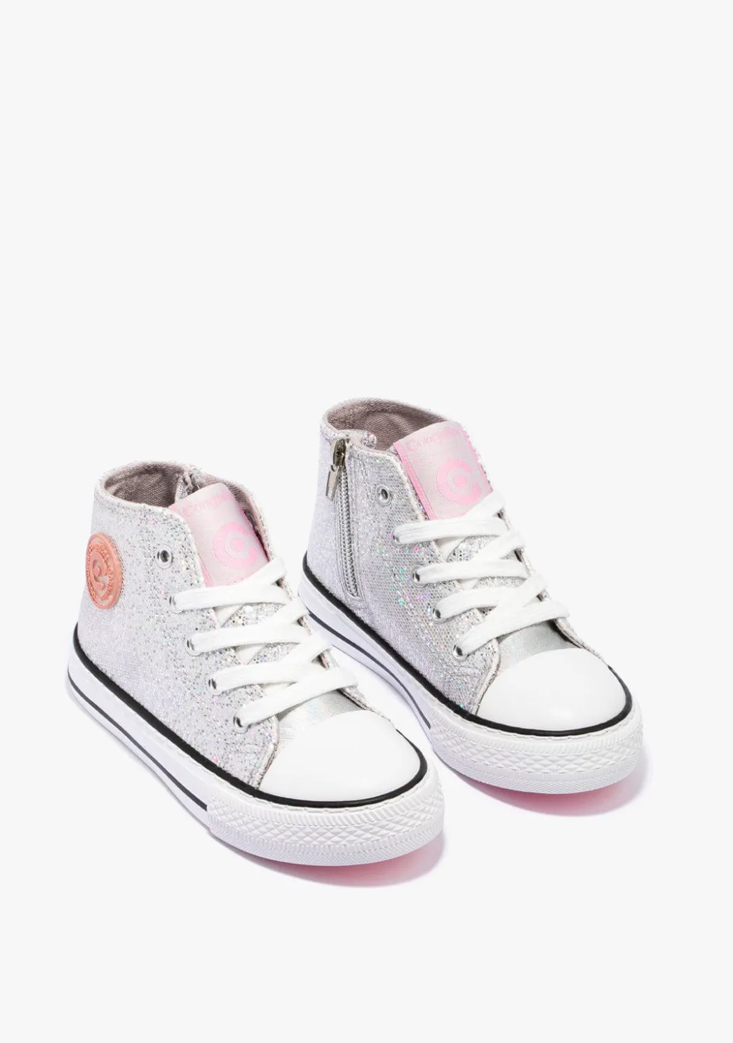 Best Sale Zapatillas Altas De Niña Glitter Plata Zapatillas