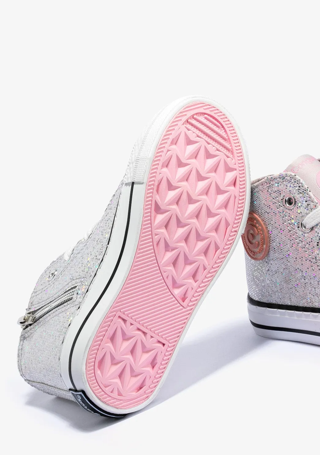 Best Sale Zapatillas Altas De Niña Glitter Plata Zapatillas