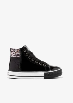 Cheap Zapatillas Altas De Niña Patchwork Negro B&W Zapatillas|Zapatillas