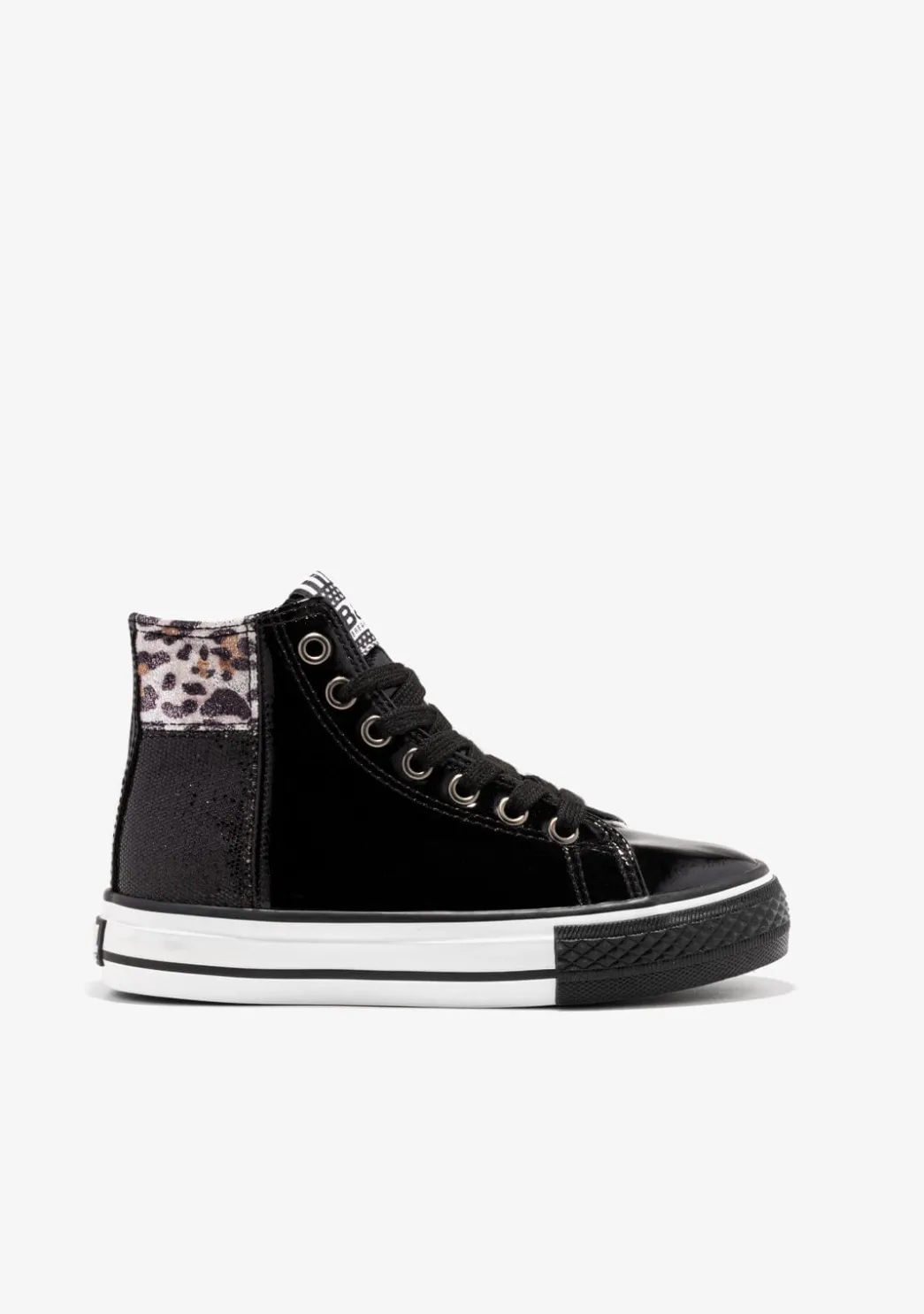 Cheap Zapatillas Altas De Niña Patchwork Negro B&W Zapatillas|Zapatillas