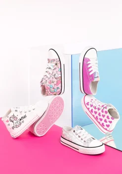 Outlet Zapatillas Altas De Niña Unicornio Rosa Zapatillas