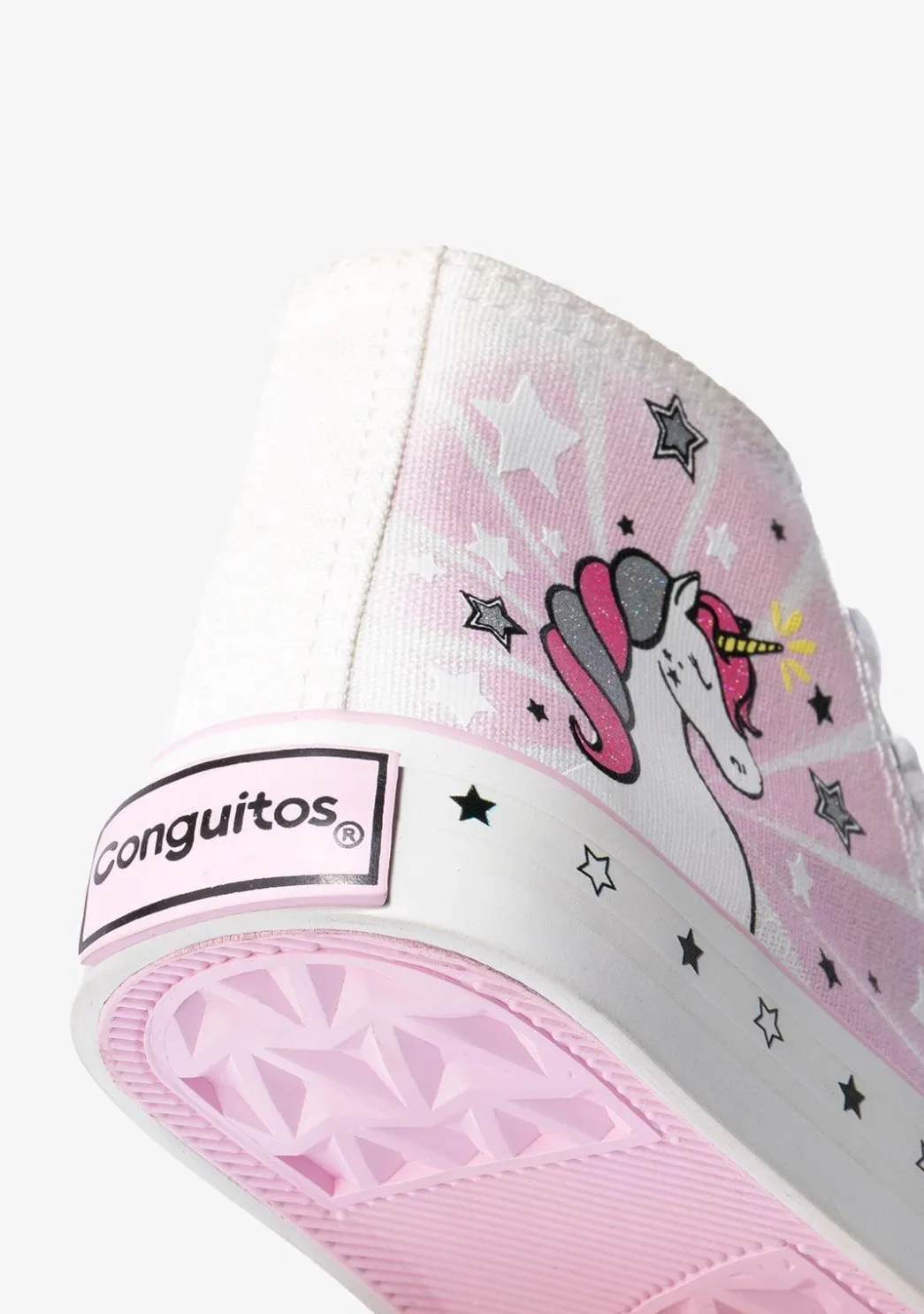 Discount Zapatillas Altas De Niña Unicornio Solar Lona Blanco Zapatillas