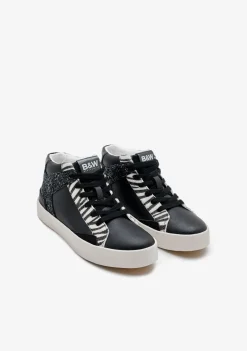 Outlet Zapatillas Altas Glitter Cebra B&W Zapatillas|Zapatillas