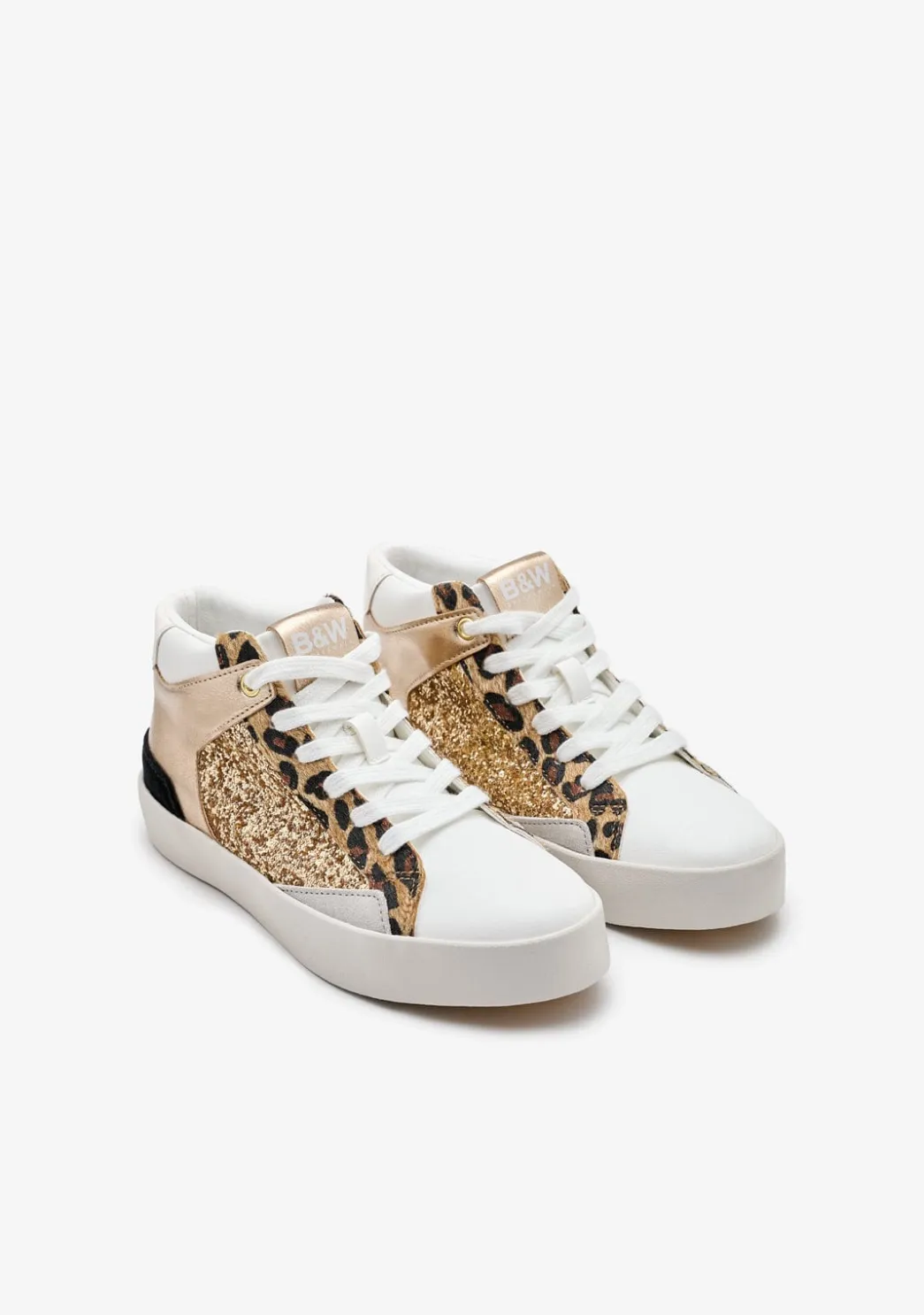 Best Sale Zapatillas Altas Glitter Leopardo B&W Zapatillas|Zapatillas