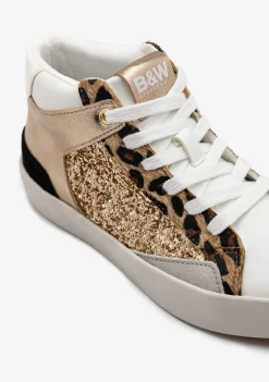 Best Sale Zapatillas Altas Glitter Leopardo B&W Zapatillas|Zapatillas